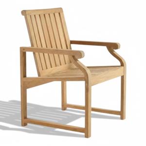 Fauteuil de jardin en teck massif résistant aux intempéries, design moderne à lattes, mobilier d'extérieur pour maison, villa et hôtel - Product Image 1