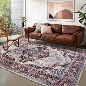 Alfombra Lavable RW1008 Faded Grandeur Garnet de Rug Weavers, Venta al Por Mayor, Chenilla Lavable, 10 Tamaños - Product Image 2