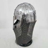 Casque de Viking médiéval Armure de combat en acier au carbone 1095 et cotte de mailles Saint Valentin historique