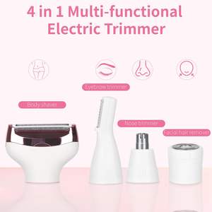 Maquinilla de Afeitar Eléctrica para Mujer y Hombre, 4 en 1, Inalámbrica, para Uso en Seco y Húmedo, con Pantalla LED y Doble Cuchilla, Resistente al Agua, para un Afeitado Suave - Product Image 3