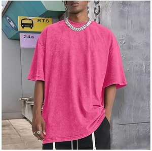 เสื้อยืดคอกลมทรงหลวมโอเวอร์ไซส์ แขนเสื้อตก ทรงหนา ระบายอากาศดี สไตล์ซันเฟด ล้างสีแบบแอซิดวอช ผลิตตามสั่ง (OEM) ขายดี - Product Image 2