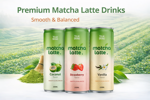 Bebida de Matcha Latte de 250 ml con base de leche láctea, fabricante OEM/ODM en Vietnam – Tan Do Beverage - Product Image 1