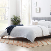 Ensemble de literie pour hôtel et maison, draps de lit, housse de couette, couleur personnalisée et Satin rayé, draps de lit en Poly coton, vente en gros