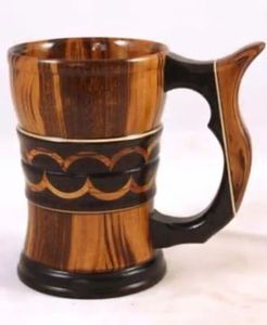 Tasse en bois de conception unique de produit standard supérieur avec la tasse de bière de poignée tasse de thé créative naturelle Offres Spéciales de luxe - Product Image 4