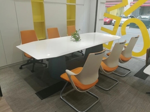 Modern Rectangular Executive Conference Table Aluminum Legs <b>Large</b> Meeting Boardroom <b>Desk</b> For Four Six Eight Seater Home Office H - Product Image 2