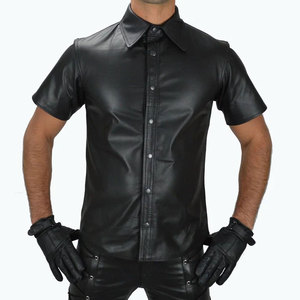 Top Trending Men's Casual <b>Leather</b> <b>Shirt</b> Custom Color Street Wear Style with Custom Logo Reasonable Price - Product Image 1