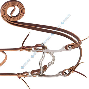 Brides de cheval en cuir de qualité exclusive légères avec pièce de tête en forme de bride de cheval légèrement incurvée - Product Image 4