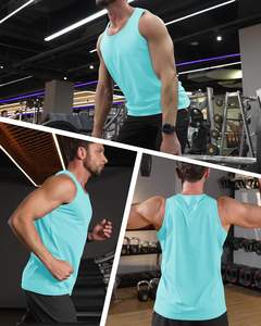 Camisetas sin mangas de entrenamiento de talla grande para hombre, camisetas deportivas acanaladas para culturismo, gorra con tirantes, camiseta muscular con bolsillo, transpirable, sin mangas, gimnasio - Product Image 6