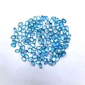 Piedras preciosas calibradas facetadas de corte ovalado de Topacio Azul suizo Natural de 4x6mm para la fabricación de joyas Topacio piedra suelta sin tratar al por mayor - Product Image 4
