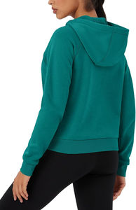 Venta al por mayor de alta calidad de las mujeres de encargo de los deportes Casual polar pulóver media cremallera Fitness Sudadera con capucha Otoño Temporada Sudadera - Product Image 2