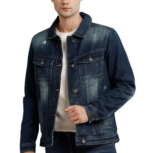 Chaqueta Vaquera Casual de Alta Gama para Hombre, Personalizable, de Tela de Lona Transpirable de Alta Calidad para la Temporada de Invierno, con Logotipo Frontal y Bolsillos - Product Image 1