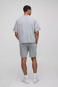 ชุดวอร์มสั้นสำหรับผู้ชายชุดวอร์มแบบสวมหัวสำหรับผู้ชายโอเวอร์ไซซ์โอเวอร์ไซซ์ซักได้หลากหลายแบบทันสมัย - Product Image 2