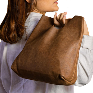 Luxury Women's Cowhide Leather <b>Handbag</b>-Custom Zipper Closure Panelled Design Genuine Leather Lining-<b>Big</b> Size for Birthday - Product Image 5