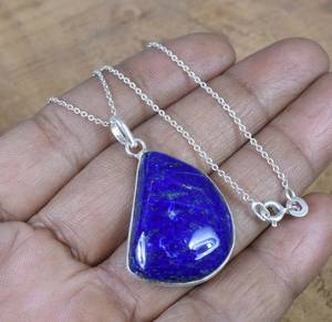 Collar con Colgante de Plata de Ley con Lapislázuli, Piedra de Nacimiento de Diciembre, Joyería de Piedras Preciosas Hecha a Mano para Mujer, Regalo - Product Image 6