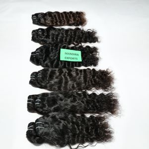 Vente en gros d'extensions de cheveux vierges indiennes à cuticules alignées naturelles tissage ondulé à double étirage par vendeur paquet ondulé brut - Product Image 6