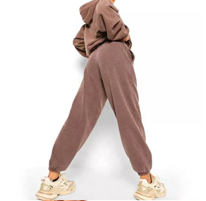 OEM personalizado de alta calidad de algodón polar Jogging Suit 2 piezas Set logotipo personalizado de peso pesado Chándal Diseño para las mujeres Nueva llegada - Product Image 6