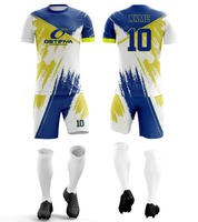 Ensembles de vêtements de football à manches courtes respirants et à séchage rapide avec impression par transfert thermique, fabriqués en Spandex/Polyester, uniformes sportifs sur mesure