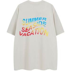 T-shirts pour hommesVente en gros de haute qualité 100% coton 230G impression lavage aux enzymes épaule tombante poids lourd Hiphop surdimensionné personnalisé unisexe - Product Image 3