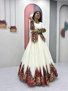 LANCEMENT DU NOUVEAU DESIGNER PARTY LEHENGA CHOLI TISSU PUR COTON avec GAMATHI WORK INNER MICRO COTTON REVERSIBLE - Product Image 2