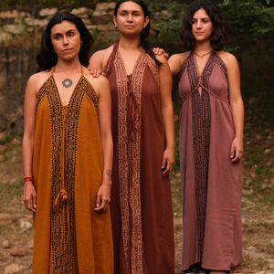 Devi <b>Maxi</b> <b>Dress</b> , Boho <b>Maxi</b> <b>Dress</b> for Women, Ethnic Handblock Print Summer <b>Dress</b>, Sleeveless Halter Neck <b>Dress</b>, Kaftan,<b>Bohemian</b> - Product Image 1