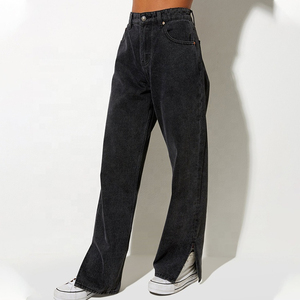 กางเกงผ้ายีนส์เอวสูงทรงหลวมสำหรับผู้หญิงกางเกงแฟชั่นแบบสั่งทำ - Product Image 3