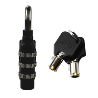 ABA 107908 Cadenas à combinaison à 3 chiffres tendance en alliage de zinc et acier avec fonction à came pour usage sur porte