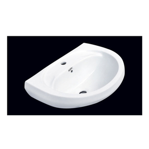 ขายจํานวนมากเซรามิกสีขาวเคลือบเงารูปไข่อ่างล้างหน้าห้องเดียวอ่างล้างหน้าแขวนผนังจากผู้ผลิตอินเดียที่ดีที่สุดในโลก - Product Image 1