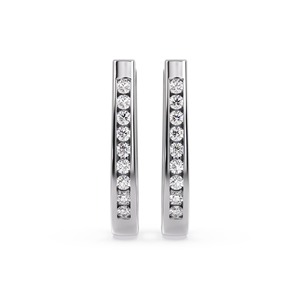 Modern Round Cut Hoop <b>Fine</b> Diamond <b>Earrings</b> 0.25 Ct Lab Grown Diamond In Platinum For Daily Wear Wedding Gift - Product Image 1