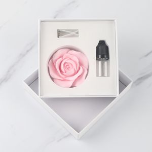 Ароматизатор для автомобиля из керамики ручной работы в форме розы, с эфирными маслами, для вентиляционного отверстия, гипсовый диффузор - Product Image 3