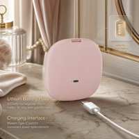 Miroir de voyage pliable compact avec éclairage LED, personnalisable, 3 couleurs, petit format, blanc, rose, noir