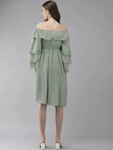 Robe indienne en coton écologique naturel de style bohème fait à la main imprimé floral personnalisé épaules dénudées vêtements d'été lune de miel - Product Image 2
