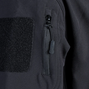 Veste Softshell d'hiver à capuche personnalisée de haute qualité, fabriquée directement en usine, imperméable, en toile, style aventure en plein air, manches contrastées - Product Image 4