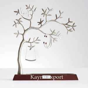 สีเงินโลหะต้นไม้เครื่องประดับยืนด้วยไม้ยืน - Product Image 6