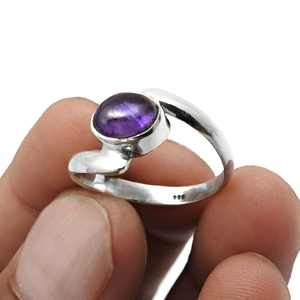 Anillo de Plata 925 con Amatista Natural Hecha a Mano, Estilo Bohemio, Joyería Elegante para Hombre y Mujer a un Precio Razonable - Product Image 3