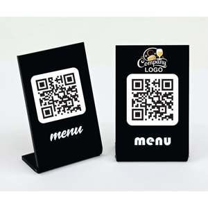 Tùy chỉnh màu đen Acrylic QR mã <span class=keywords><strong>menu</strong></span> đứng in Nhà hàng không tiếp xúc đặt hàng dấu hiệu với bảng hiển thị dấu hiệu - Product Image 1