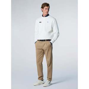 Felpa Girocollo North Sails GB1 Marshmallow 100% Cotone Lavorato a Maglia XL Stile Hip-Hop con Logo Stampato e Ricamo 3D - Product Image 1