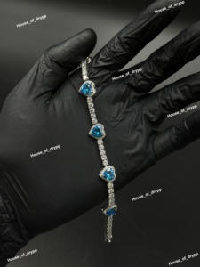 สร้อยข้อมือเทนนิสทรงหัวใจเงินแท้ 925 ประดับเพชรโมอิสซาไนต์สีชมพู ดีไซน์โรแมนติก สำหรับผู้หญิง เป็นของขวัญ - Product Image 2