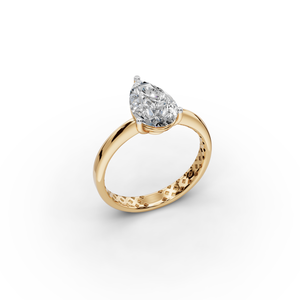 Bague en diamant taille poire cultivé en laboratoire 2 <span class=keywords><strong>TCW</strong></span> pour femme, fiançailles, or 18K/14K, bijou élégant et unique - Product Image 4