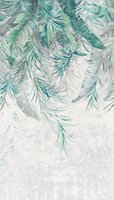 Panneau mural photo floral moderne allemand gris vert bleu en vinyle non tissé de qualité supérieure pour chambre, salle de sport, hôpital, salle à manger, salon, maison