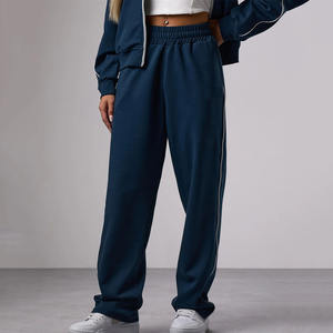 Nouveau Style personnalisé sport Luxe pantalon de survêtement riche bleu coton mélange doux tissu femmes Streetwear pantalons de survêtement femmes pantalon et pantalon - Product Image 1