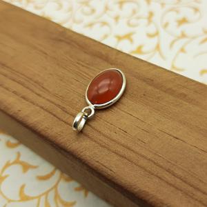 Pendentif fin en argent sterling 925 fabriqué à la main Pierre précieuse de cornaline ovale de haute qualité avec diamant à dos plat Conception de bijoux unique - Product Image 5