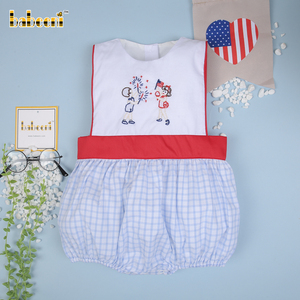 Gorgeous 100% Cotton Casual Geometric Pattern Bubble Dress for Girls CPSIA OEKO-TEX Certified <b>Light</b> Blue Windowpane Fabric-BC780 - Product Image 2