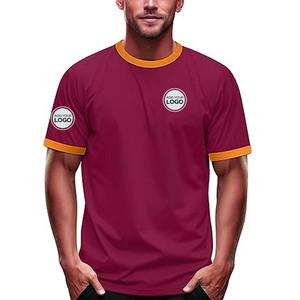 For Level Apparel Unisex Slim Fit 100% Cotton <b>Ringer</b> <b>T</b>-<b>Shirt</b>-Customizable for <b>T</b>-<b>Shirts</b> - Product Image 2