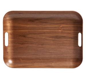 Plateau de service personnalisé en gros Plateau de service en bois naturel de forme carrée ronde avec poignées Plateau de service - Product Image 2