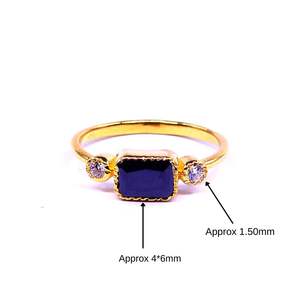 Everyday Wear 925 Sterling Silver Gold Plated Vermeil <b>Black</b> <b>Onyx</b> Diamond Gemstone Women Wear <b>Ring</b> - Product Image 1