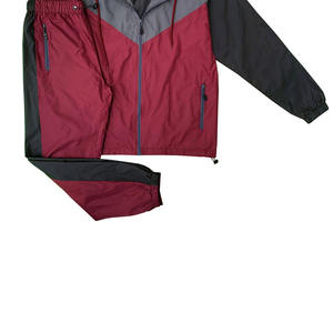 Ensemble de survêtement décontracté pour homme avec capuche, imprimé, respirant, veste coupe-vent légère et pantalon, 100 % polyester, vêtements de sport - Product Image 4