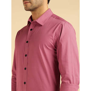 Amanush <b>Men's</b> Solid <b>Pink</b> Formal <b>Shirt</b> With Full Sleeve Turn-down Collar Poplin Fabric Spring Office Wear <b>Mens</b> <b>Shirts</b> - Product Image 2