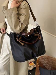 Cross-Border Retro Fashion Work Trendy Oxford Polyester <b>Large</b>-Capacity <b>Shoulder</b> Crossbody Student Portable Tote <b>Bag</b> - Product Image 3