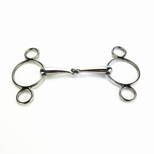 Mèche hollandaise à deux anneaux arc-en-ciel avec losange en cuivre produit équestre coloré - Product Image 3