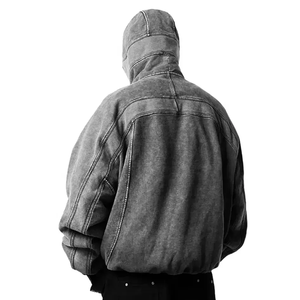 Sweat à capuche d'hiver pour homme, coupe classique, en tissu éponge, imprimé, tricoté, séchage rapide, respirant, avec poche personnalisée et effet délavé - Product Image 5